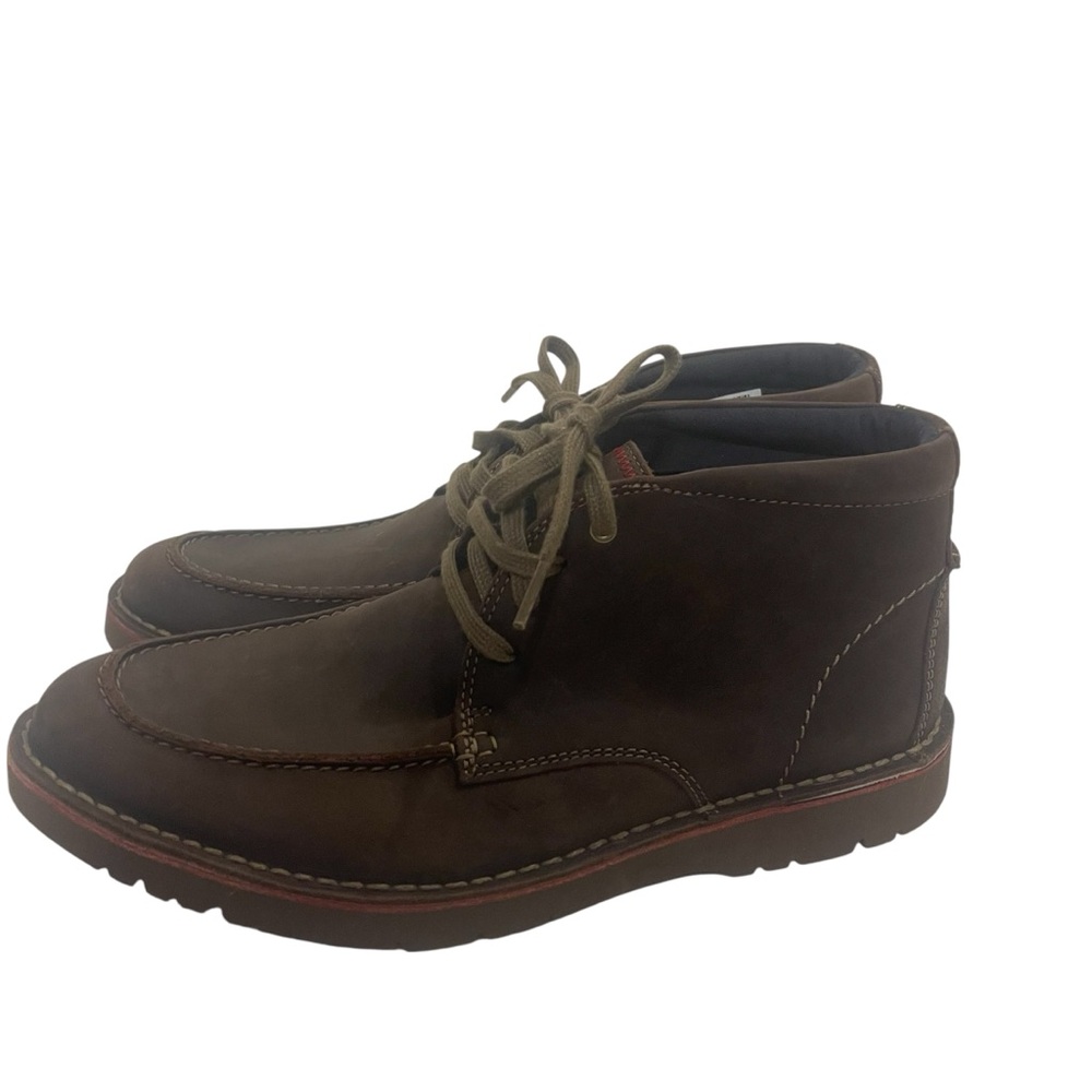 Men's CLARKS Vargo Rise Brown Leather Ankle Boots Like New - Picture 5 of 7